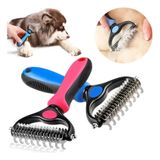2x Escova Desembolado Rake Subpelos Pet 26 Dent Caes Cacho
