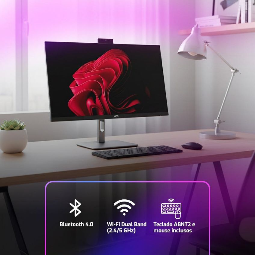 Computador All In One 24", Intel Core I5 12400 12 Geração, 16gb Ddr4, Ssd 1tb, Webcam, Wifi, Bluetooth, Hq Silver Aihqp-006 - imagem 5