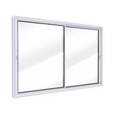 Janela De Alumínio De Correr Lateral 2 Folhas Móveis 100x150cm Lucasa Ideale Branco