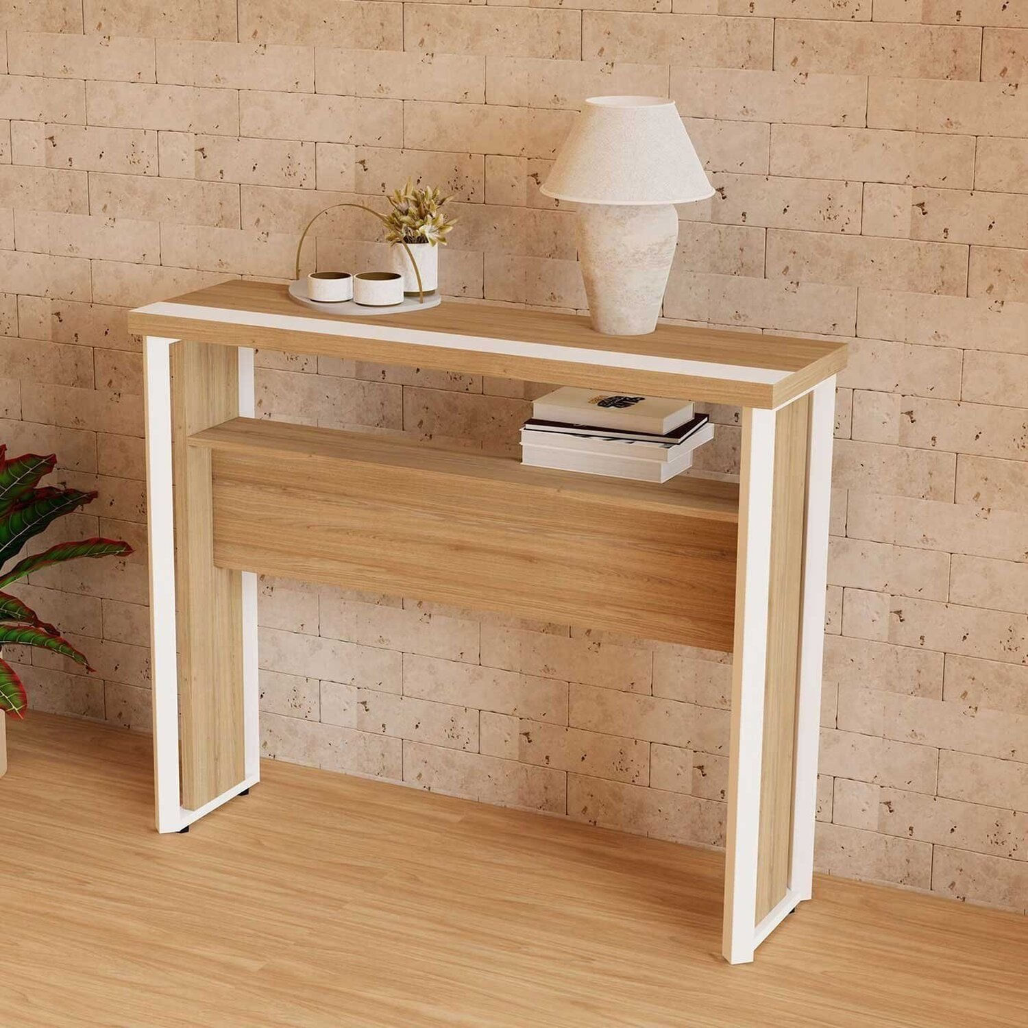 Aparador Buffet Para Escritório Cantinho Do Café Corporate Macadâmia / Branco