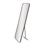 Espelho Orgânico Retangular 36x146cm Com Suporte De Chão Decorativo Sala Banheiro Quarto Café