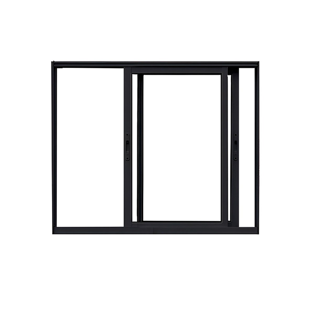 Janela De Alumínio Correr 100x120cm 2 Folhas Magnum Atlântica Preto
