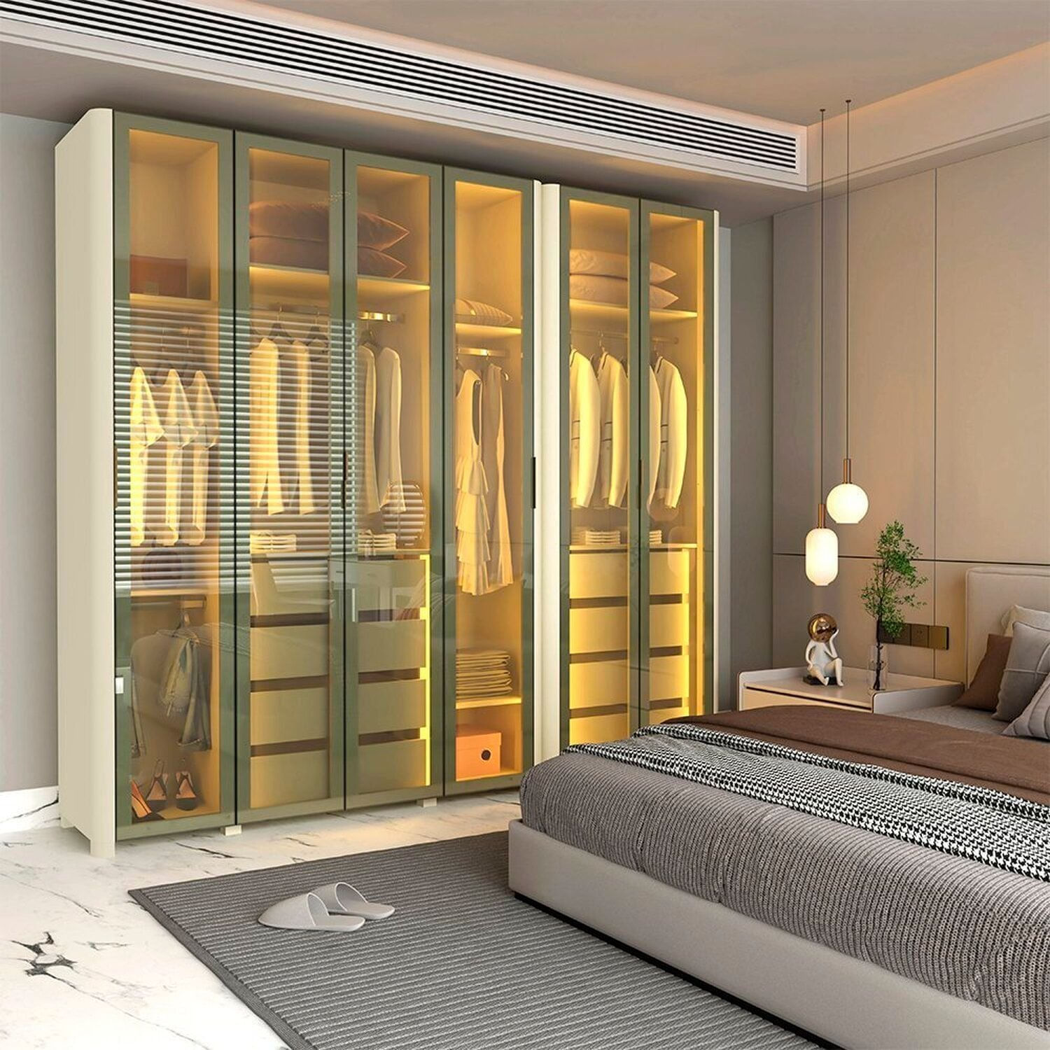 Guarda-roupa Modulado Reflecta Innova 6 Portas 262,2cm X 240cm Mod 011 100% Mdf Off White