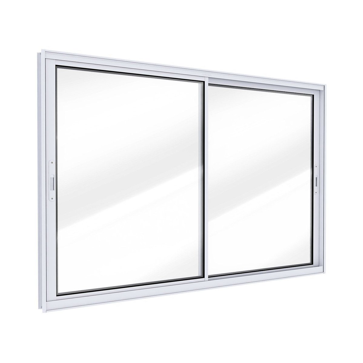 Janela De Alumínio De Correr Lateral 2 Folhas Móveis 100x120cm Lucasa Ideale Branco