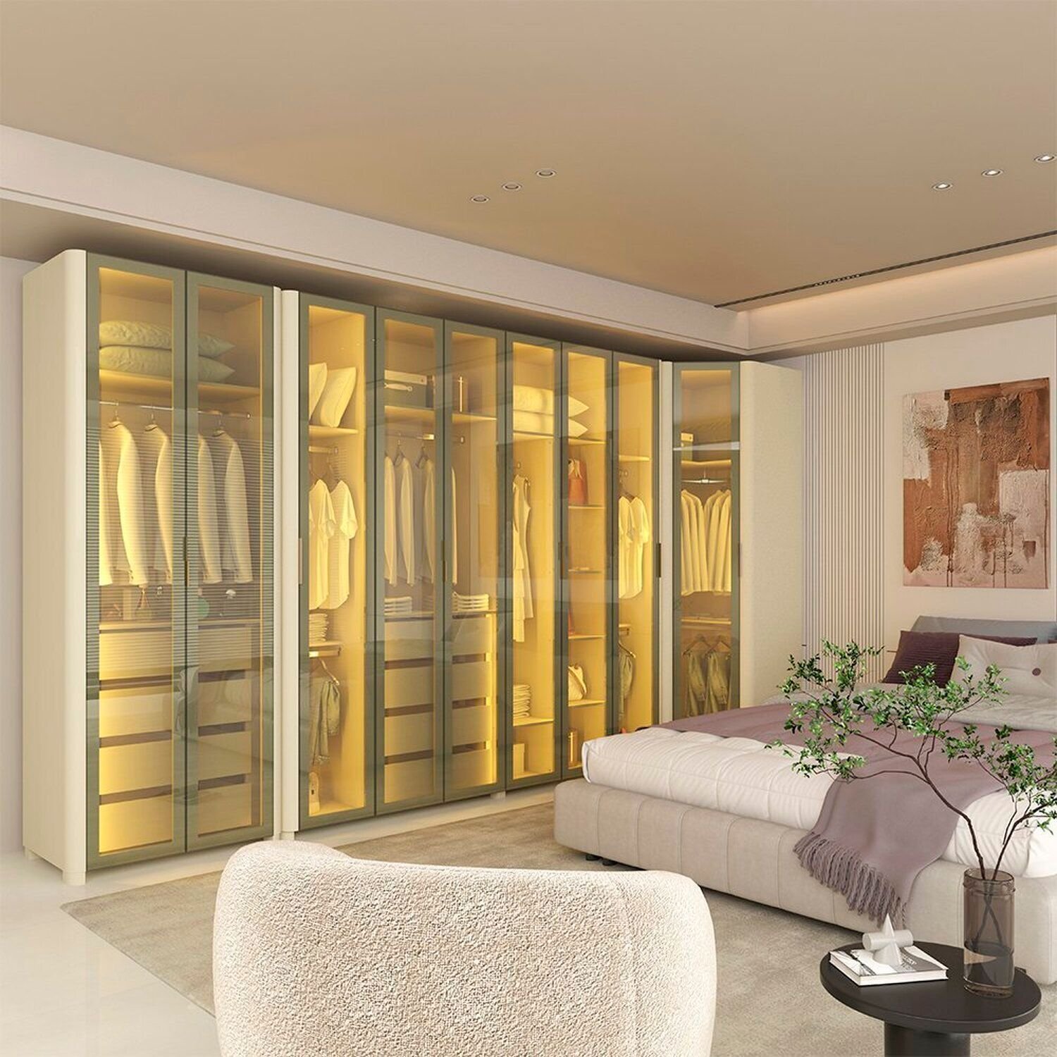 Guarda-roupa Modulado Reflecta Innova 8 Portas 341,4cm X 240cm Mod 012 100% Mdf Off White