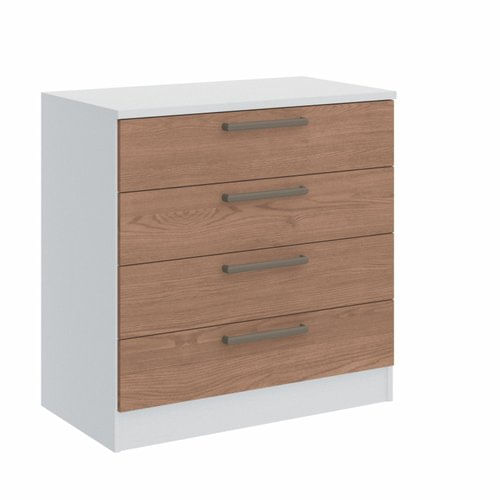 Cômoda Módulo Inferior 4 Gavetas Requinte+ Móveis Castro Branco Line/macadâmia