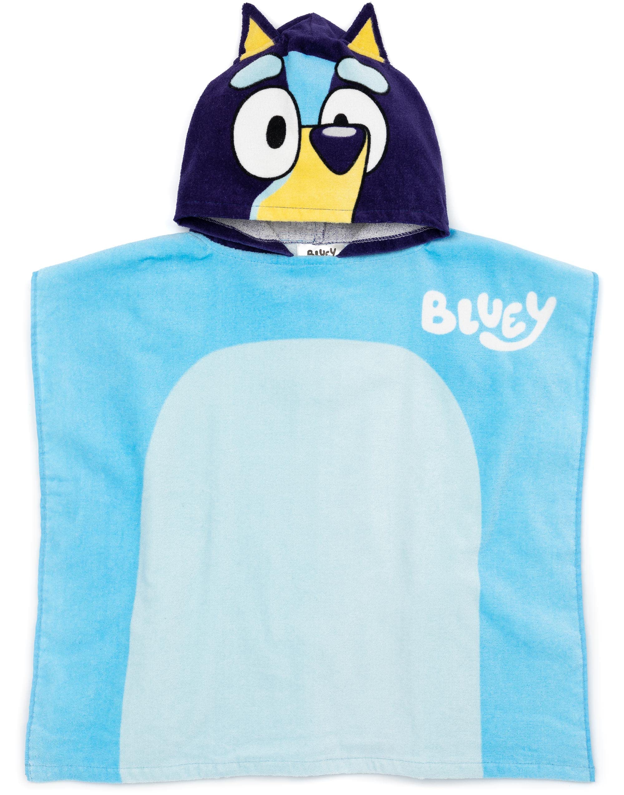 Poncho De Toalha Bluey Kids Girls &amp; Boys Com Orelhas 3d Puppy Dog