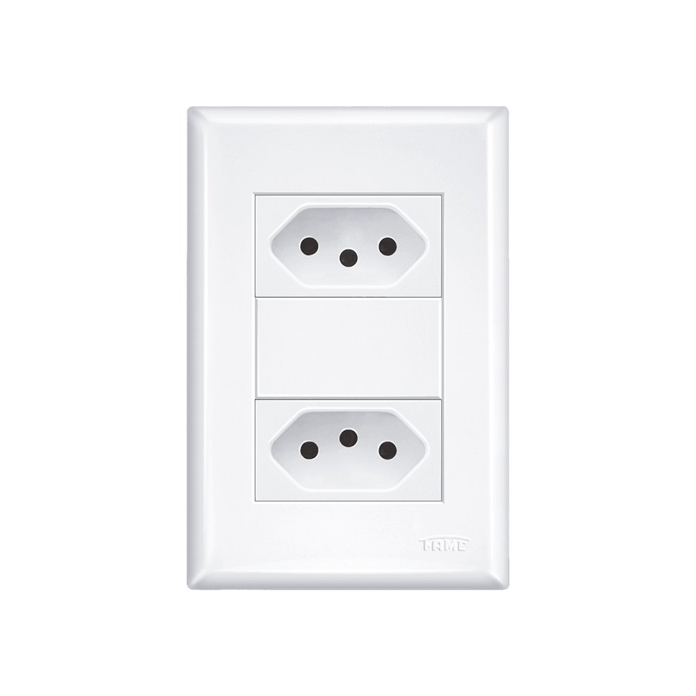 Tomada Dupla Fame Evidence 2p+t 10a Com Placa 4x2