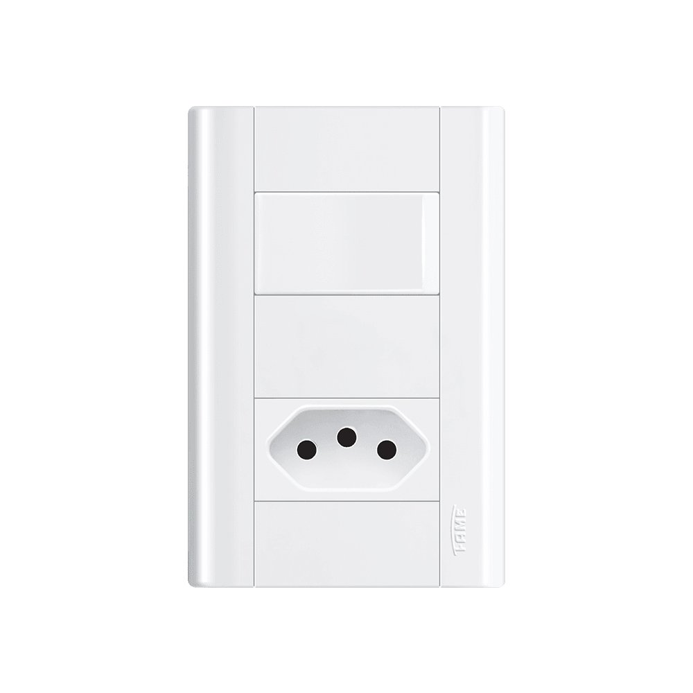Interruptor Simples E Tomada 2p+t 20a Fame Modulare Com Placa 4x2