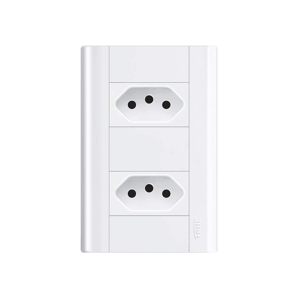 Tomada Dupla Fame Modulare 2p+t 10a Com Placa 4x2