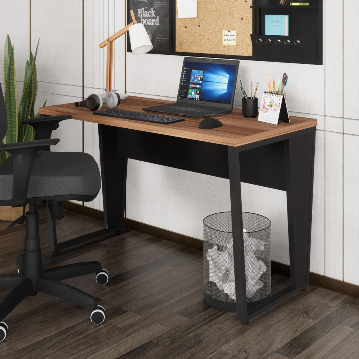 Escrivaninha Mesa De Escritório 120cm Multimóveis Cr25327 Sevilha/preto