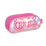 Estojo Barbie Triplo Holográfico Infantil Meninas Rosa