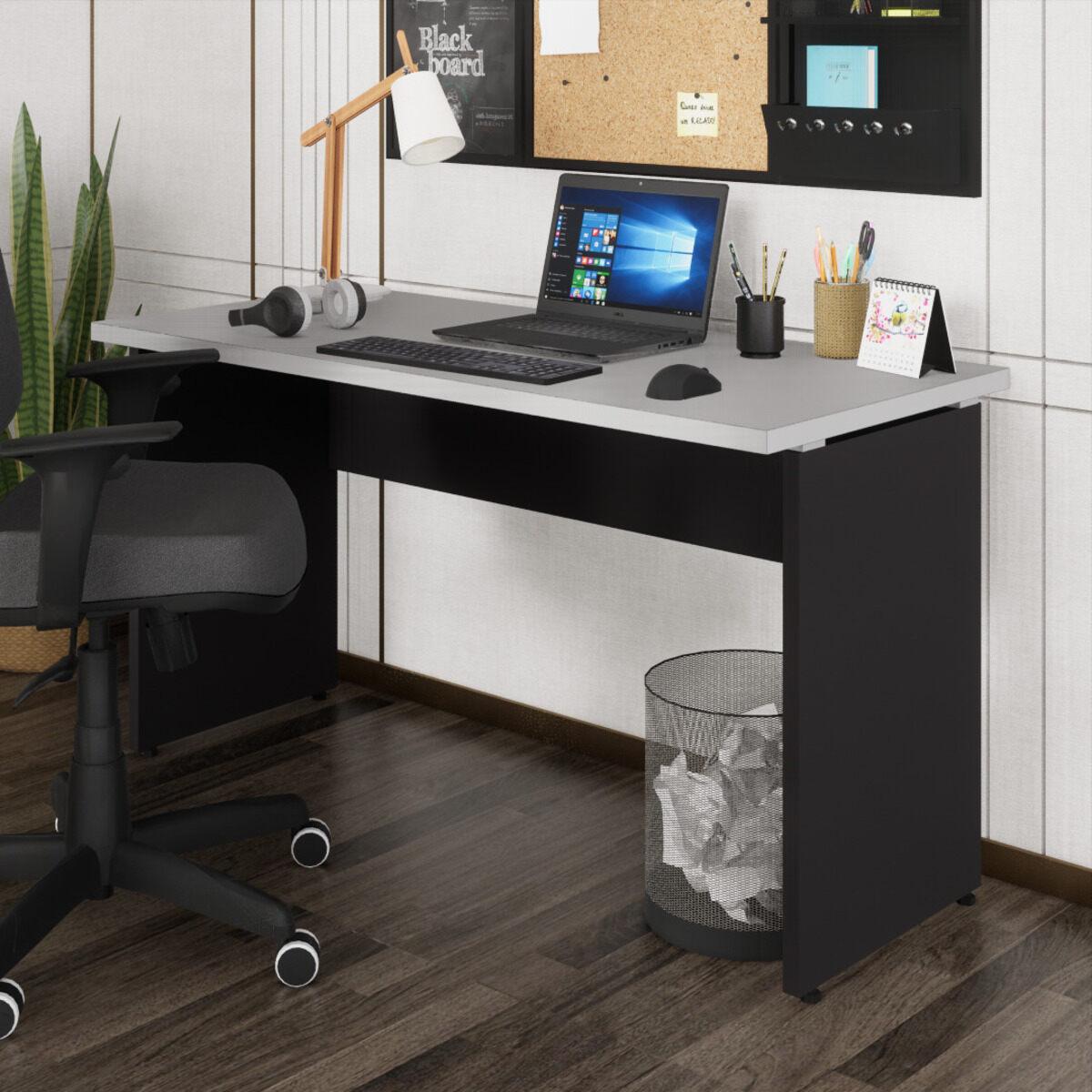 Escrivaninha Mesa De Escritório 135cm Multimóveis Cr25315 Cinza/preto