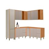 Kit De Cozinha Completa 7 Peças Allure (3aéreos+3balcões+1paneleiro) Cp31 Jequitiba-gris Fosco - Linea Brasil