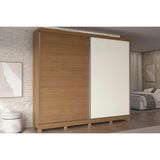 Guarda Roupa Casal 2 Portas De Correr E 4 Gavetas C- Pés Cb03t583 Canela-off White - Kappesberg