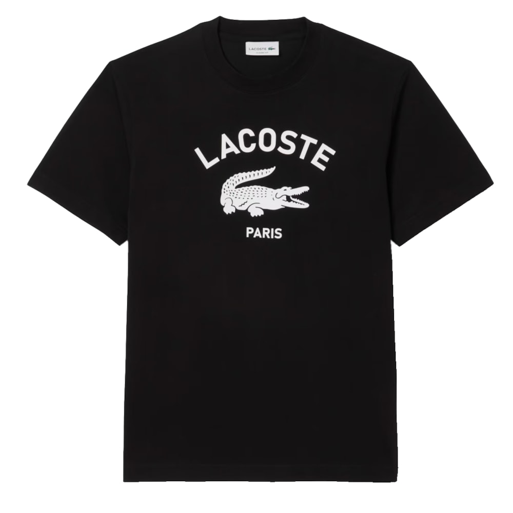 Camiseta Lacoste Unissex Estampa Assinada Noir