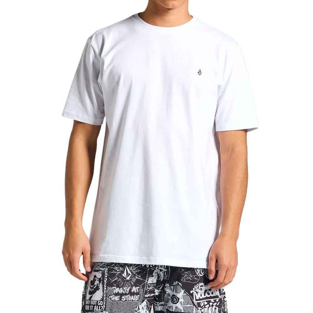 Camiseta Plus Size Volcom Stone Blanks Branca