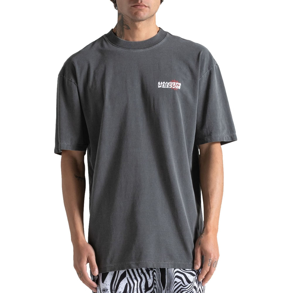Camiseta Comfort Fit Volcom Brain Storm Preta