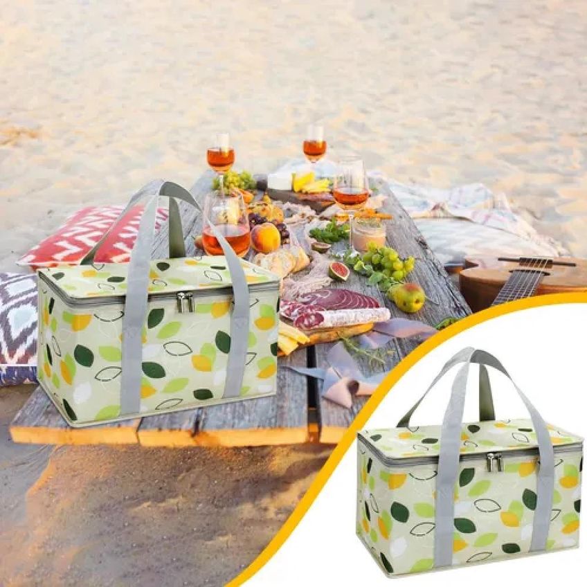 Bolsa Termica Portatil 12l Cesta Dobravel Bolsa Cooler Saco Piquinique Impermeavel Ecologica Viagem Camping - imagem 3