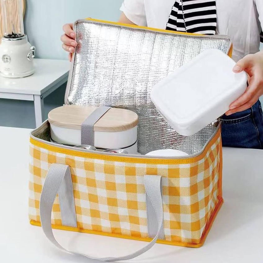 Bolsa Termica Portatil 12l Cesta Dobravel Bolsa Cooler Saco Piquinique Impermeavel Ecologica Viagem Camping - imagem 4