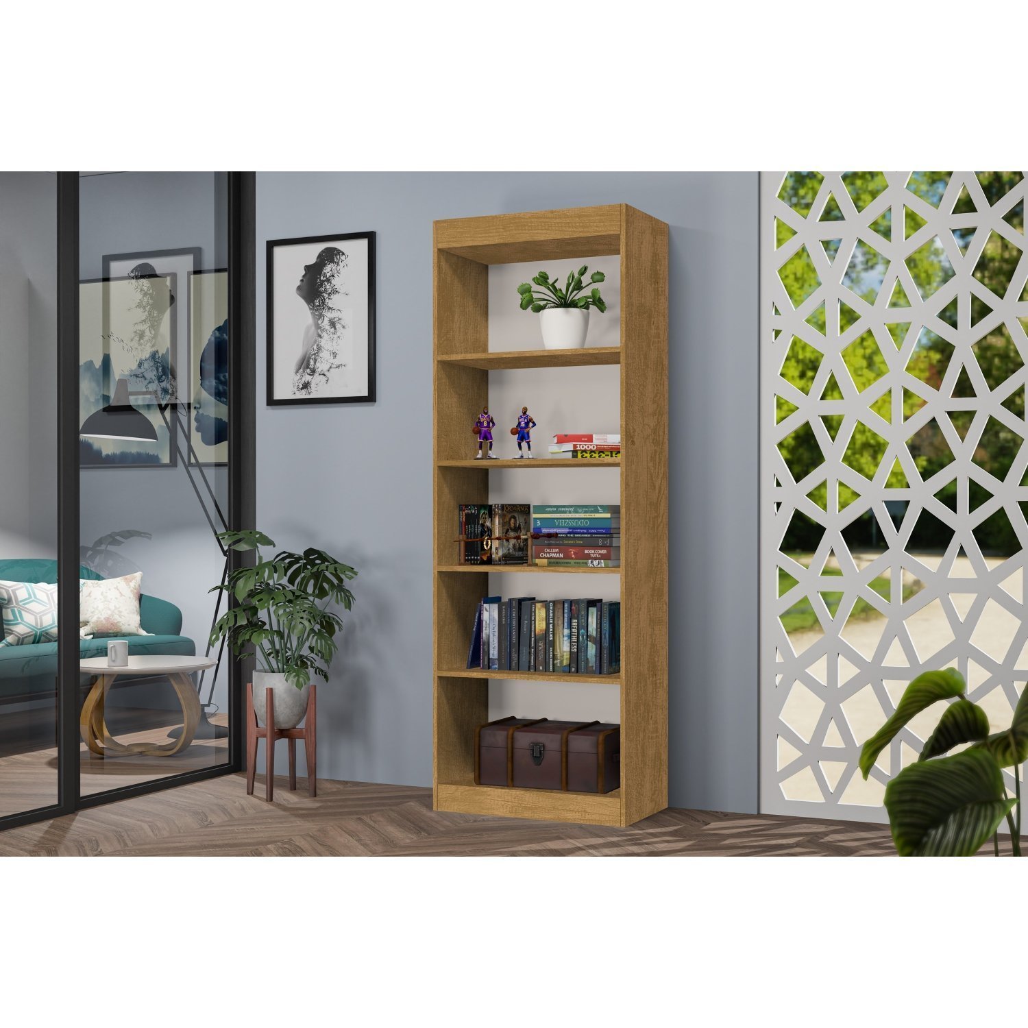 Estante Livreiro Multiuso 50,9 Cm Larissa Nature/off White