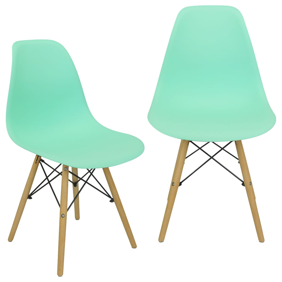 Kit 2 Cadeiras Charles Eames Eiffel Wood Design