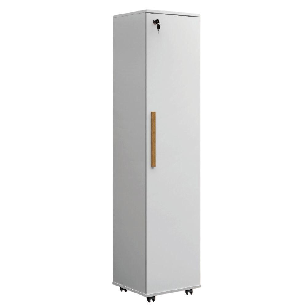 Armário Multiuso Para Escritório Com Chave E Rodízios 1 Porta Lune Branco J&amp;a Branco