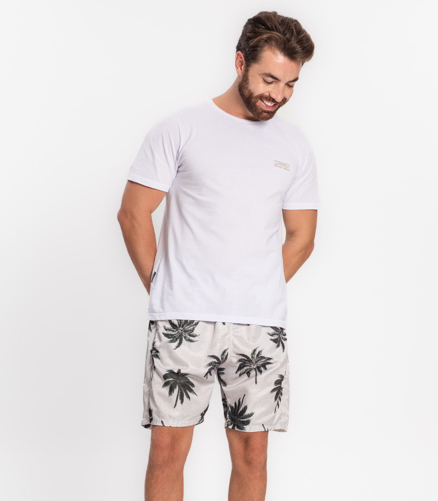 Bermuda Microfibra Estampa Masculina Select Bege M