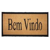 Capacho Riacho Bem Vindo 30x60 cm Natural e Preto Apaeb