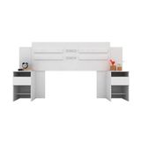 Cabeceira Cama Box Madeirado Casal Triunfo C/ 2 Gavetas Branco - Demóbile