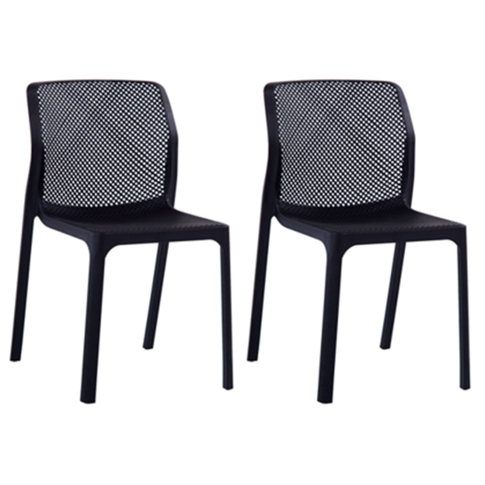 Kit Com 2 Cadeiras Capri Estrutura Em Polipropileno Fratini