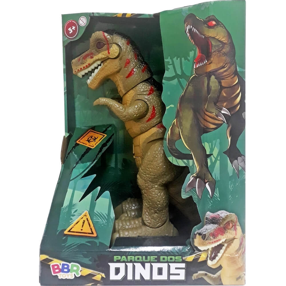 Dinossauro T-rex Com Som E Movimento 30cm Bbr