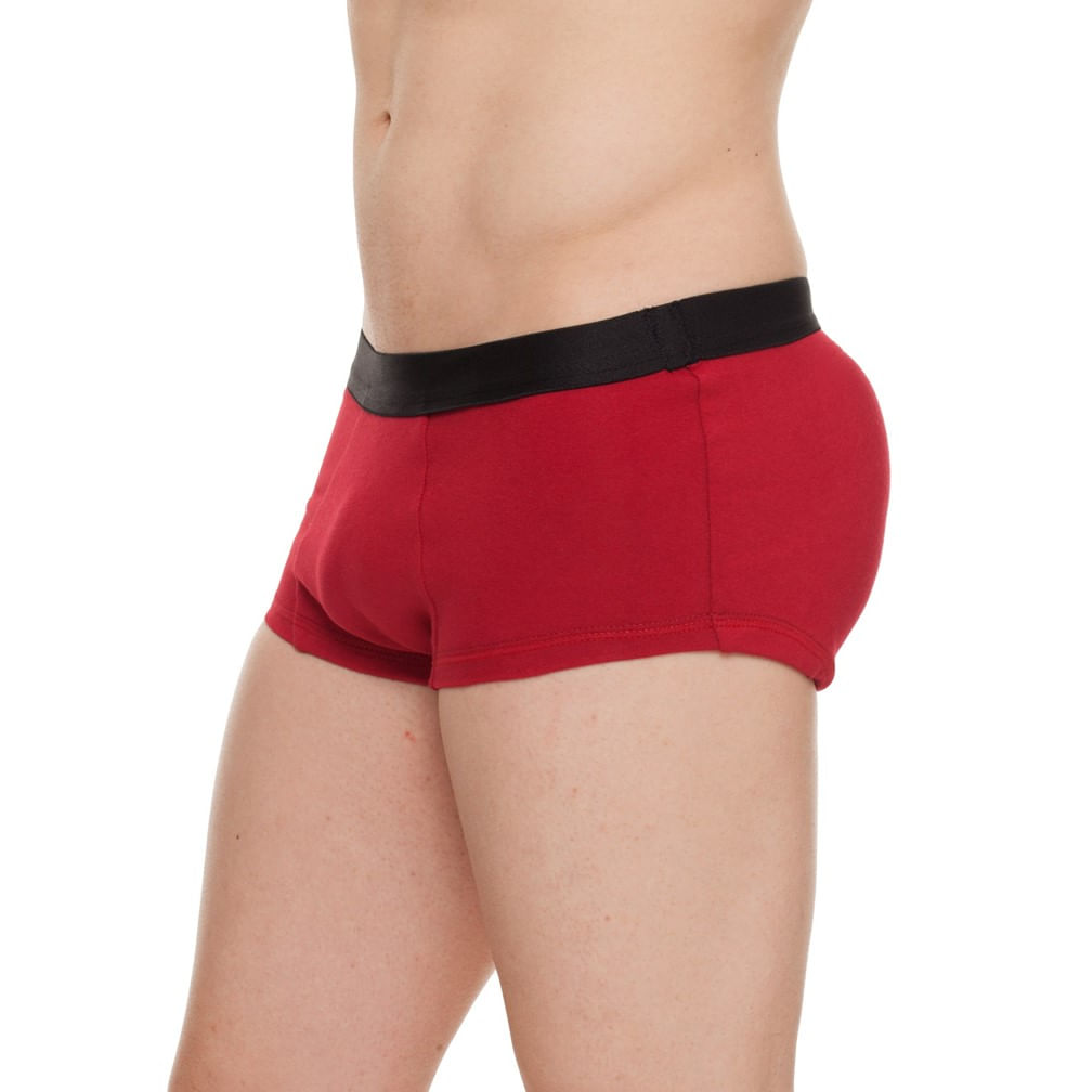 Cueca Mini Boxer Vermelha Com Enchimento Traseiro Empina Bumbum John Skull