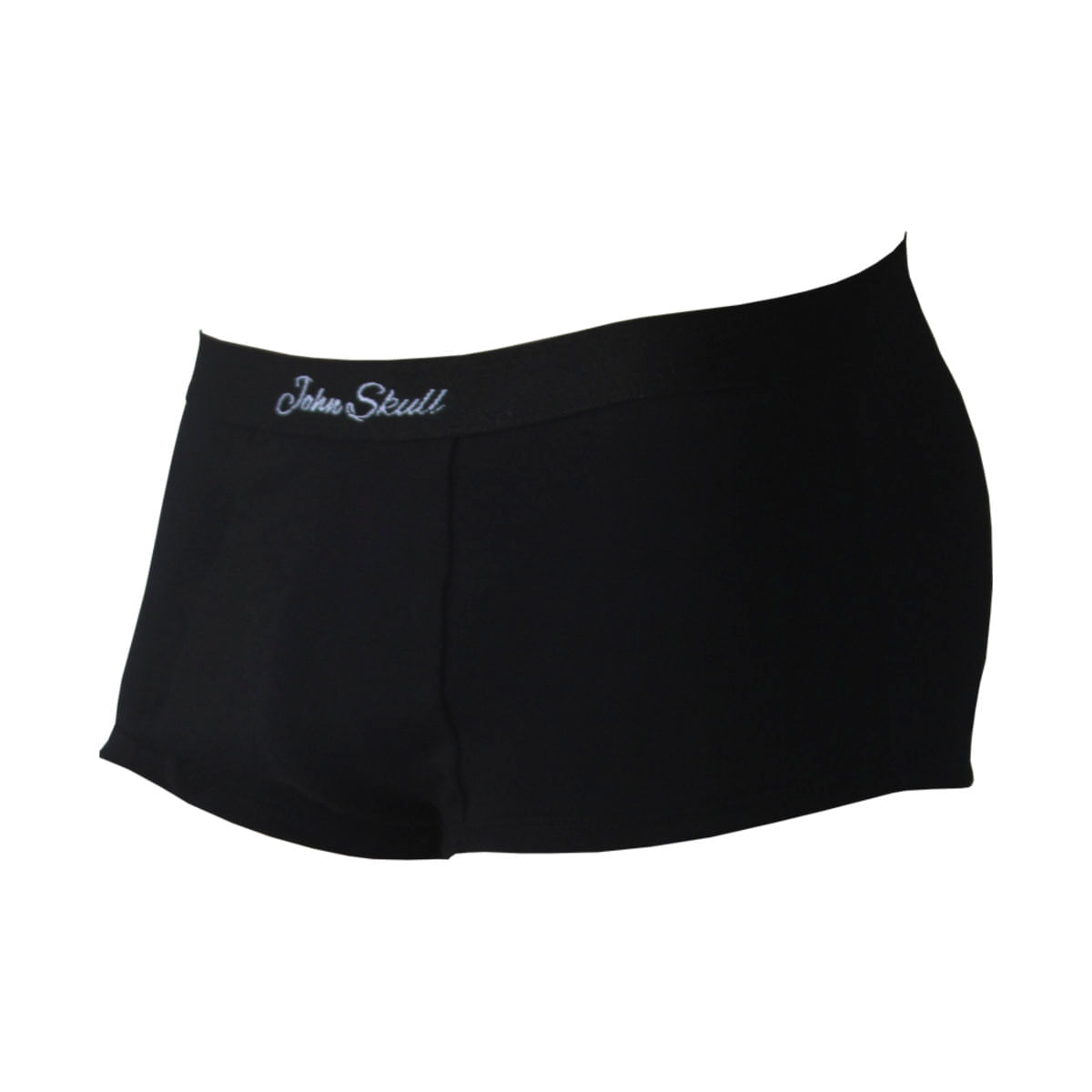 Cueca Mini Boxer Preta com Enchimento Traseiro Empina Bumbum John Skull