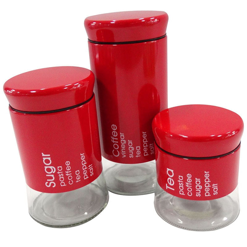 Conjunto de 3 Porta Condimento Will - Dolce Home - Vermelho