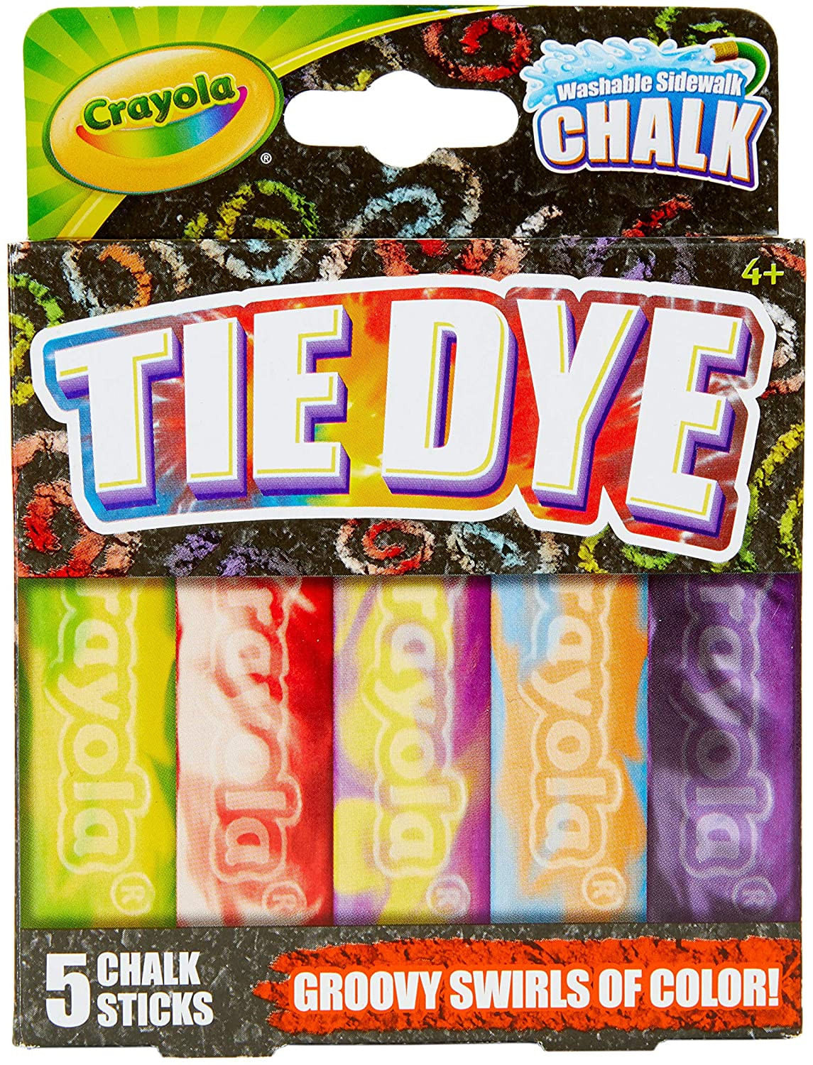 Chalk Crayola Tie Dye, 5 Quilates, Lavável, Cores Vibrantes Ao Ar Livre