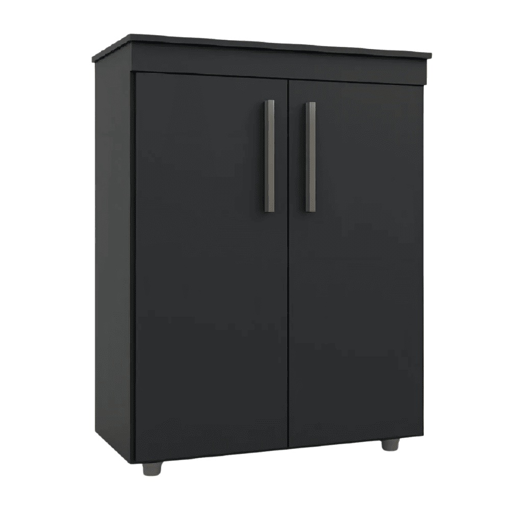 Armário Multiuso Organizador Office 2 Portas Advantage Preto Batrol