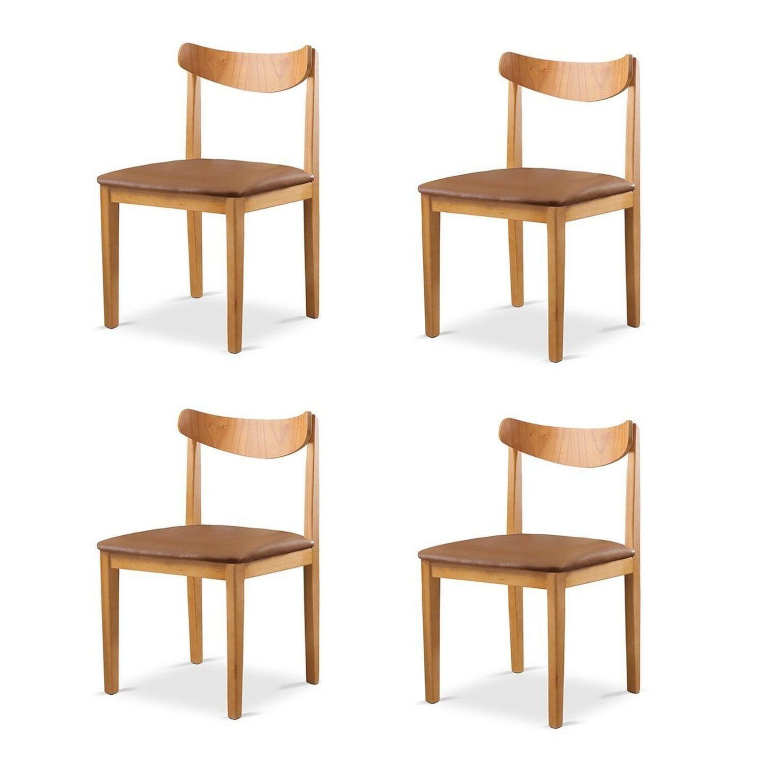 Kit 4 Cadeiras Sala De Jantar Aurora Marrom/nature