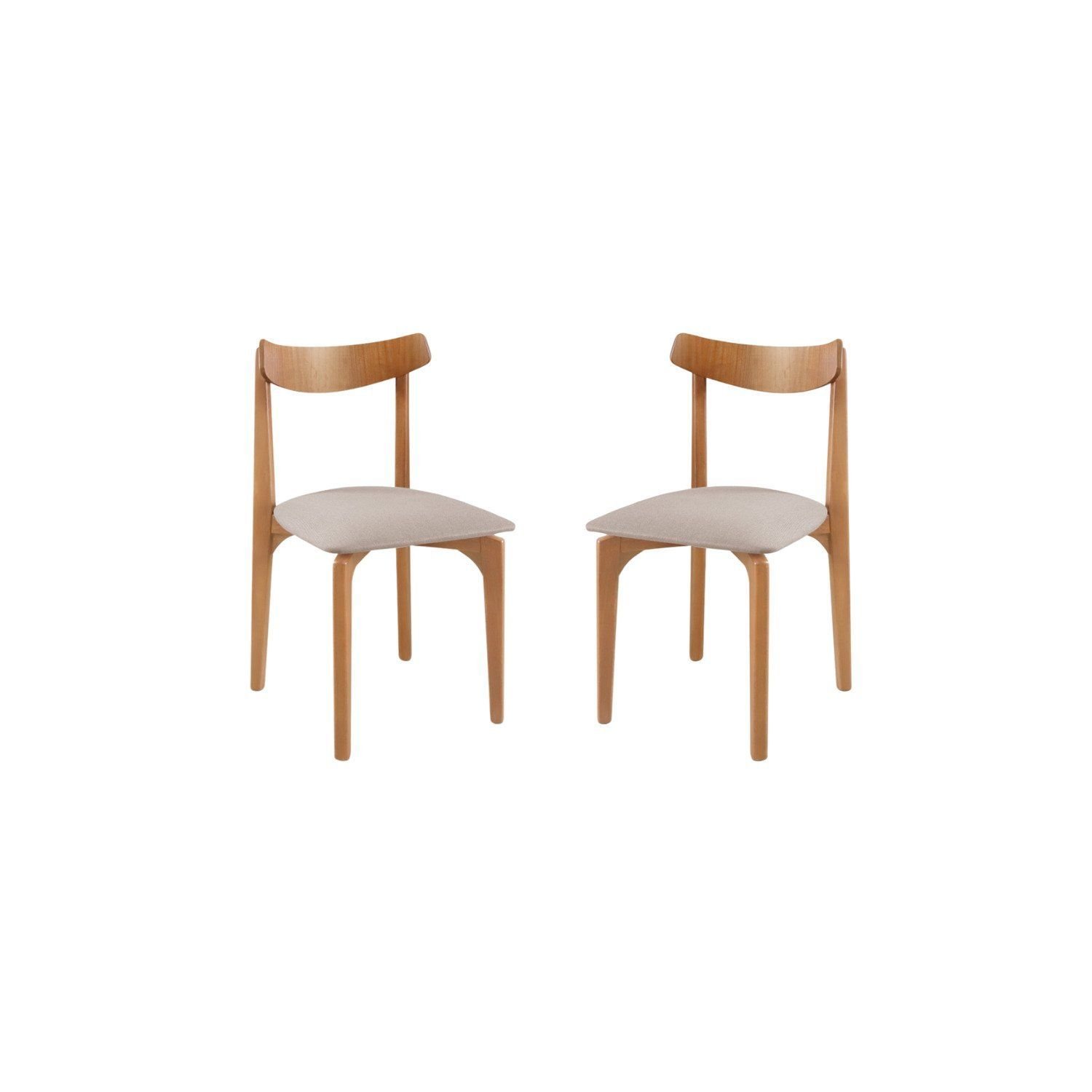 Kit 2 Cadeiras Sala De Jantar Linho Aurora Bege/nature