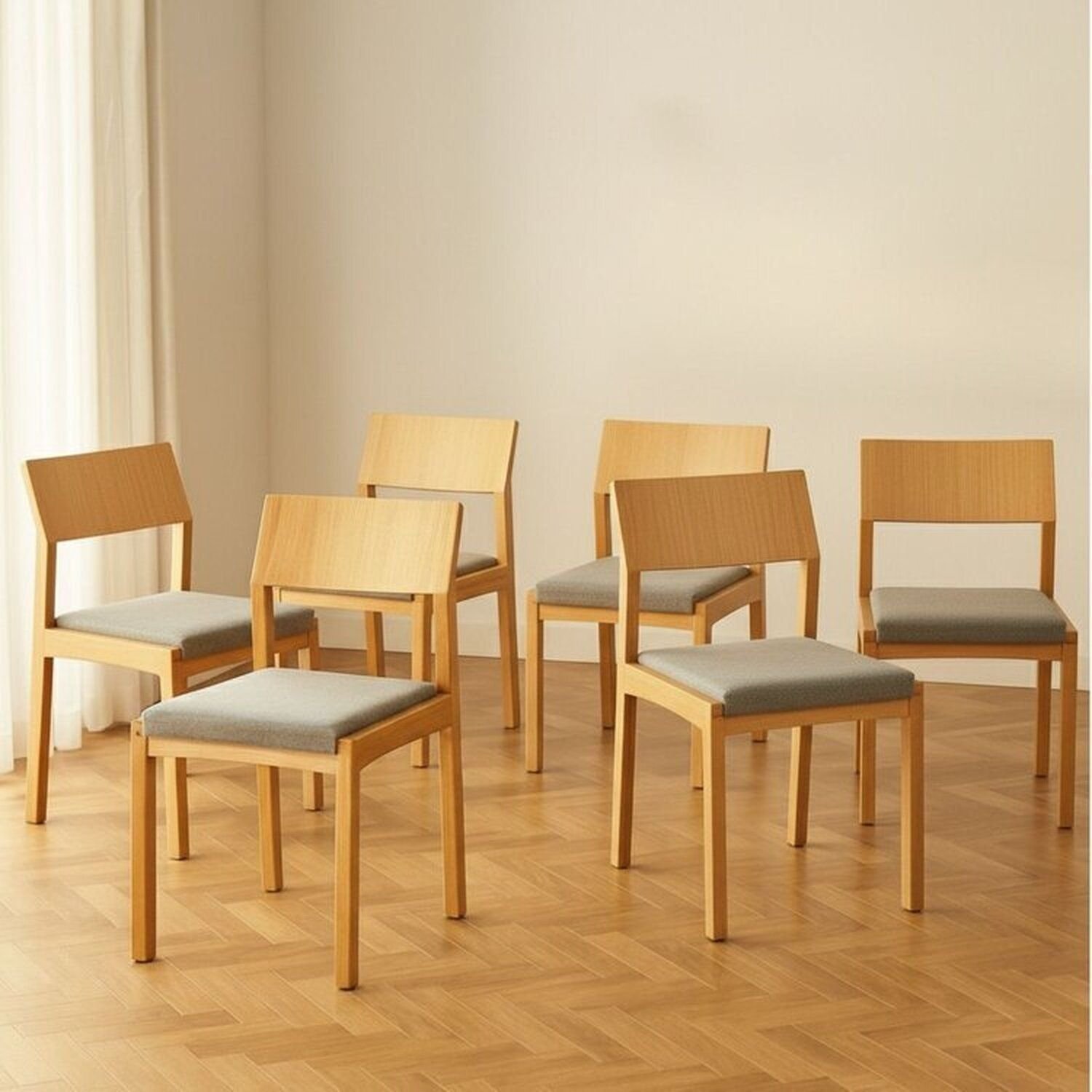 Kit 6 Cadeiras Para Sala De Jantar Madeira Maciça Less Amendoa