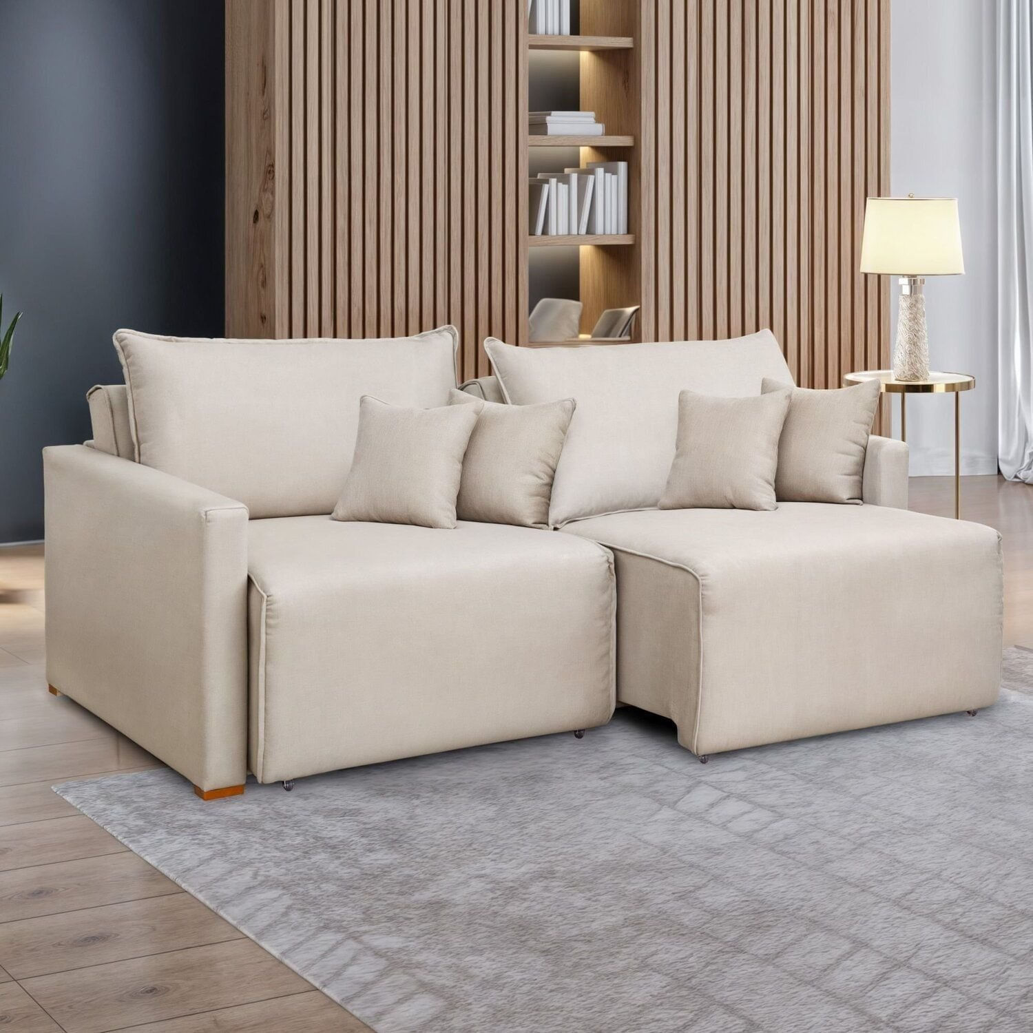 Sofá Cama Retrátil E Reclinável 180cm Júlia Bege