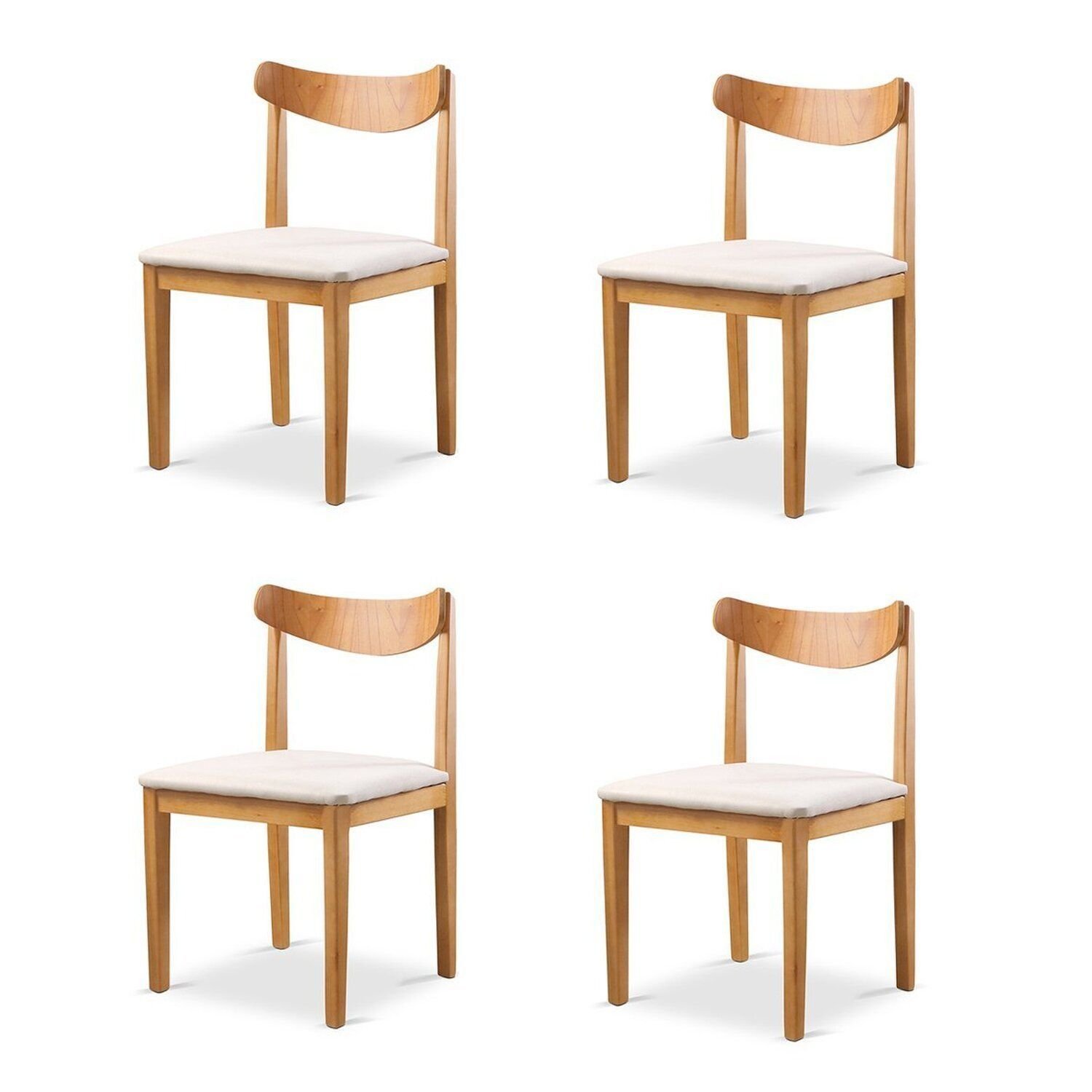 Kit 4 Cadeiras Sala De Jantar Aurora Nude/nature