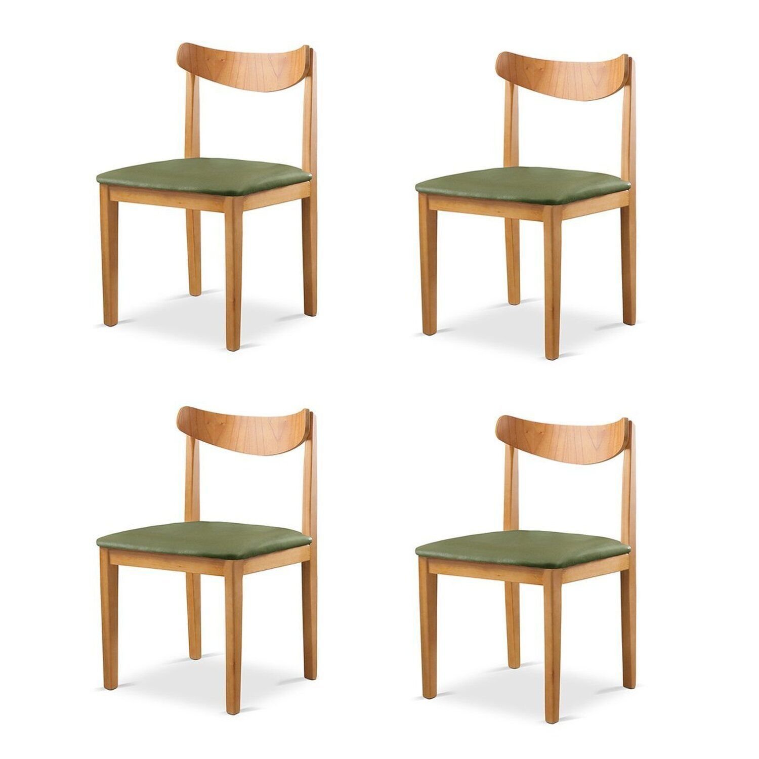 Kit 4 Cadeiras Sala De Jantar Aurora Verde/nature