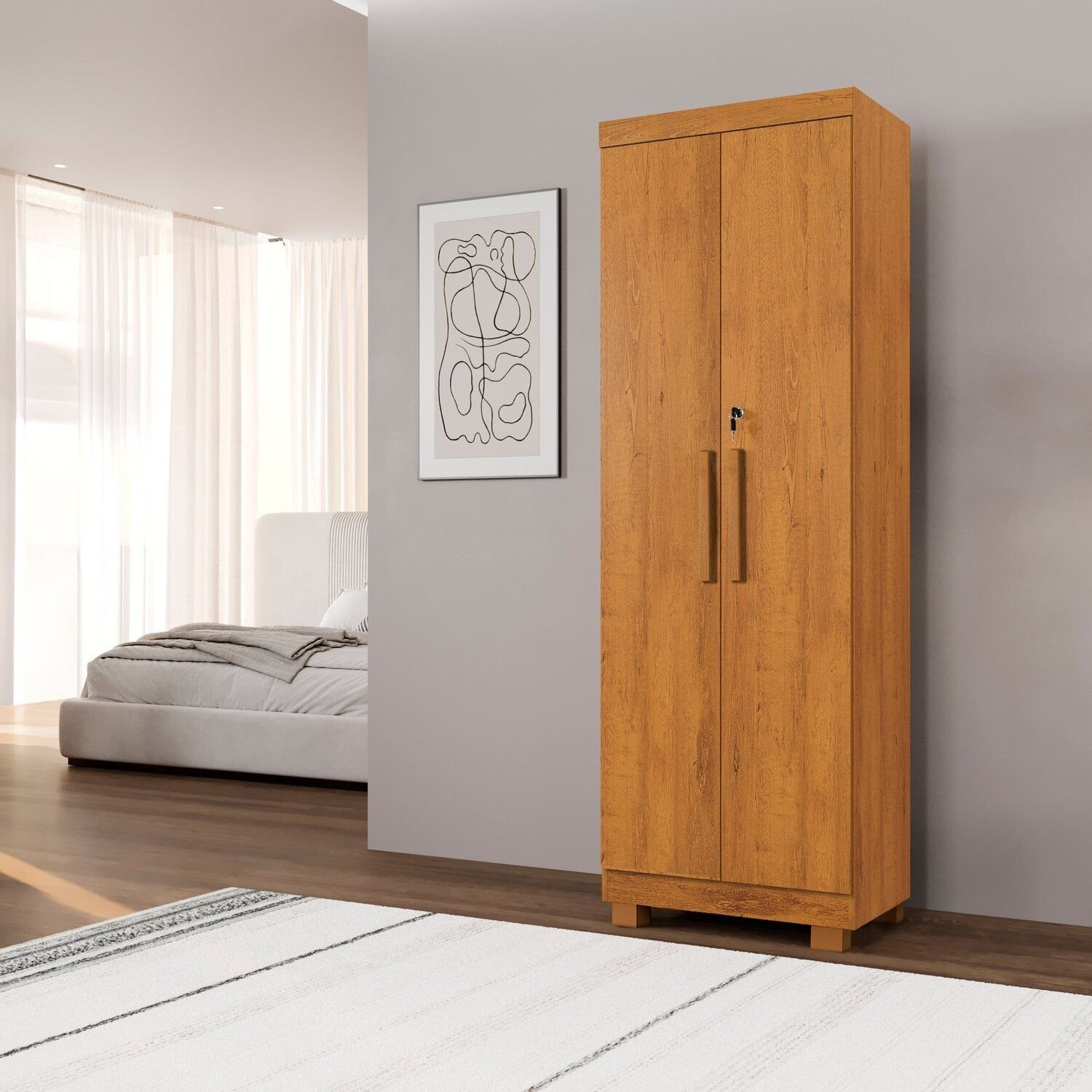 Armário Multiuso 2 Portas Com Chave 100% Mdf Toronto Espresso Móveis Cinamomo