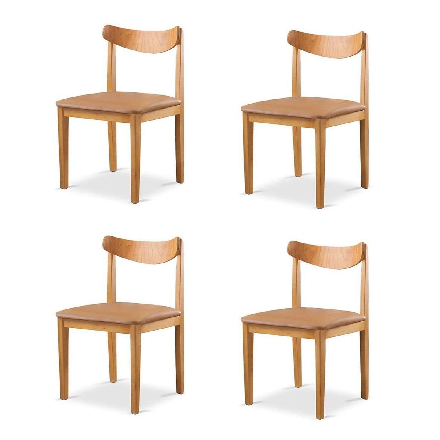 Kit 4 Cadeiras Sala De Jantar Aurora Caramelo/nature