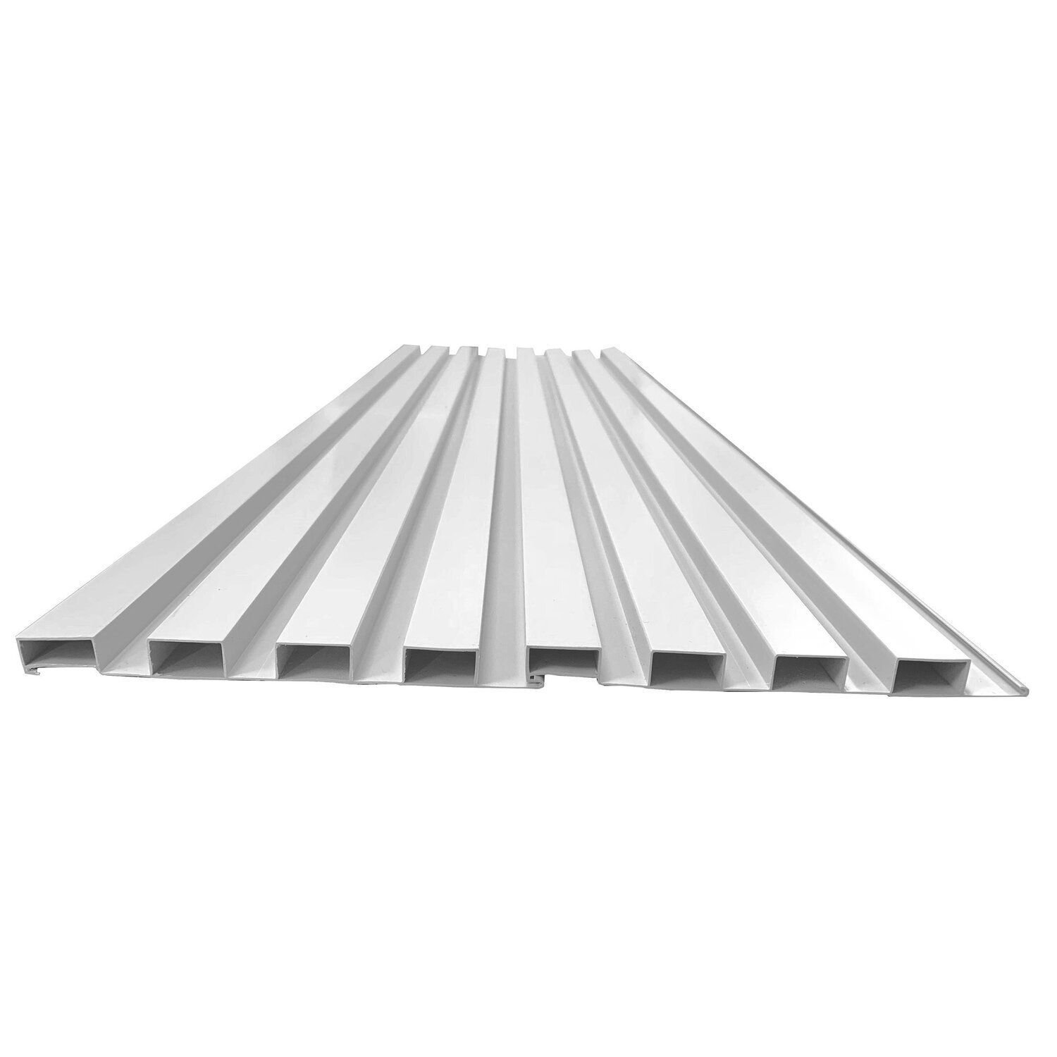 Cx Painel Ripado Pvc 1,00x0,15 7un + 2 Br Cantoneira 1,05 Branco