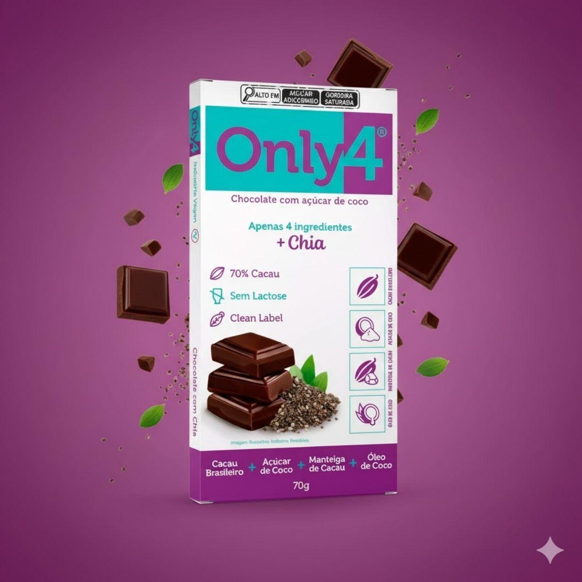 Mix 4 Chocolates Natural Vegano Sem Lactose Silvestres Only4