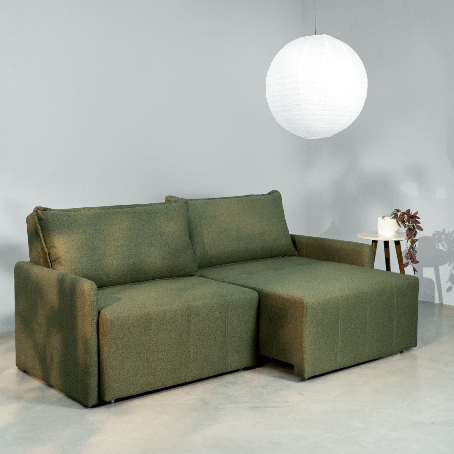 Sofá Cama Retrátil E Reclinável 3 Lugares 180cm Em Linho Baraúna Cabecasa Madeiraoriginals Verde