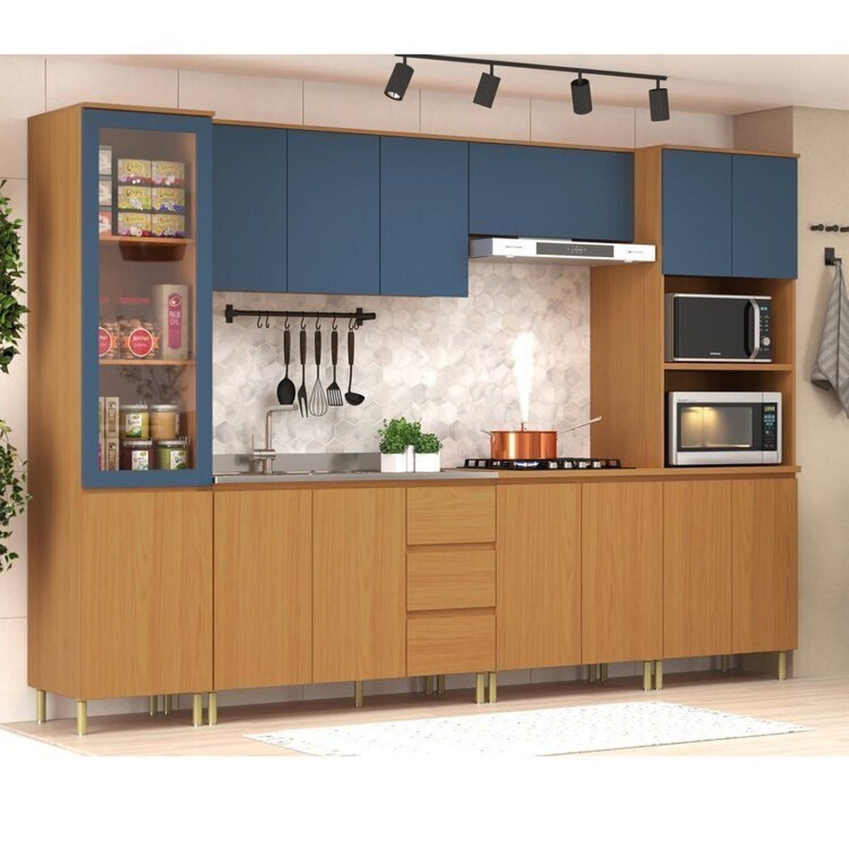 Cozinha Completa 6 Peças 14 Portas 3 Gavetas Florença Angelin/cobalto