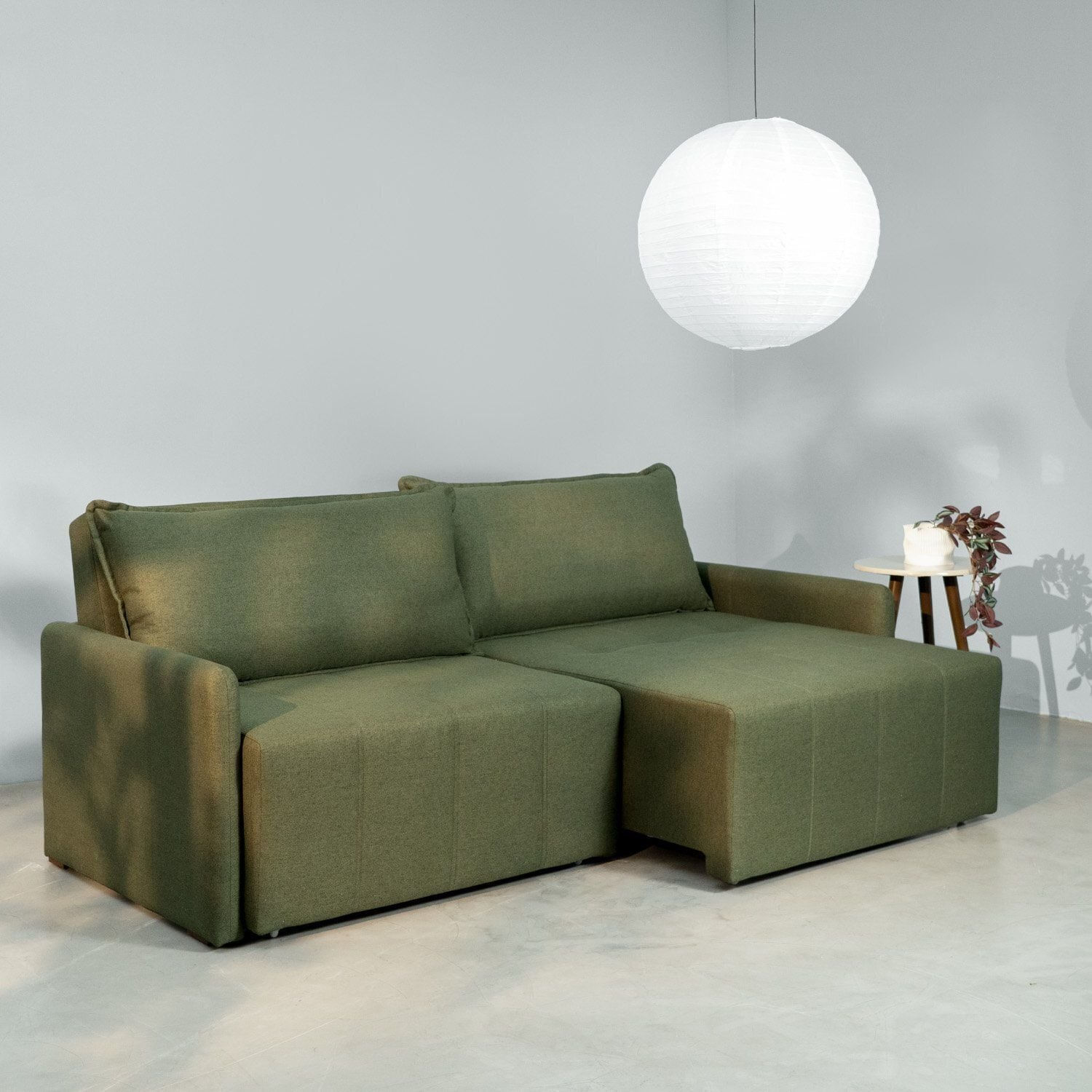 Sofá Cama Retrátil E Reclinável 3 Lugares 200cm Em Linho Baraúna Cabecasa Madeiraoriginals Verde